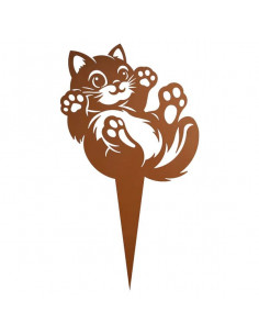 Start Beetstecker - Kuschelndes Kätzchen - Höhe 45 cm Wunderschöne Edelrost-Katze als Gartenfigur – ideal für Balkon, Terrasse o