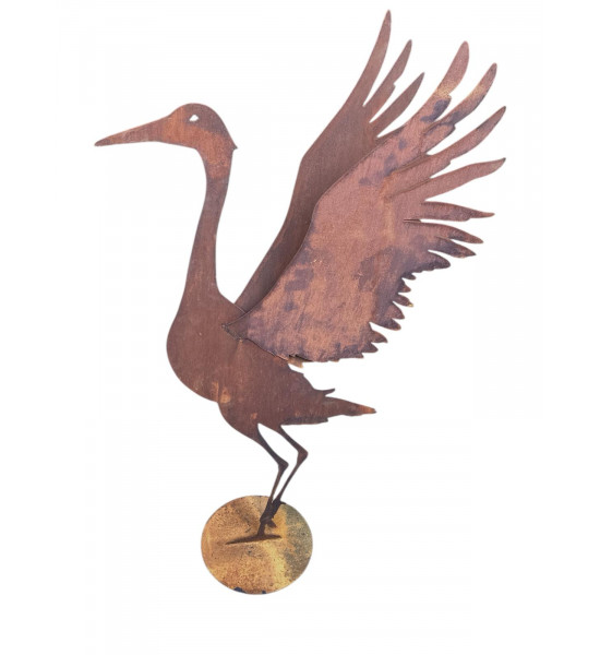 Adler, Falke und Reiher Kranich stehend auf Platte mit gespreizten Flügeln - Höhe 102 cm 
Höhe 102 cm
Breite 49 cm
mit gespre