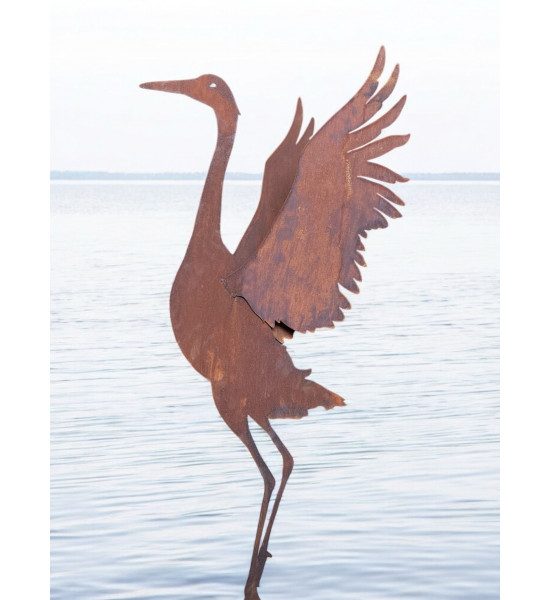 Adler, Falke und Reiher Kranich stehend auf Platte mit gespreizten Flügeln - Höhe 102 cm 
Höhe 102 cm
Breite 49 cm
mit gespre