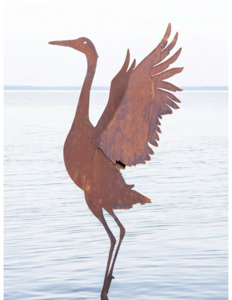 Adler, Falke und Reiher Kranich stehend auf Platte mit gespreizten Flügeln - Höhe 102 cm 
Höhe 102 cm
Breite 49 cm
mit gespre