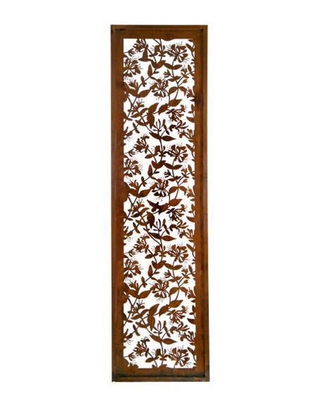 Start Sichtschutzwand schmal mit Geißblatt Muster 200 cm hoch 50 cm breit - Blumenwand 