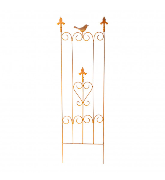 Rankhilfe Metall - Rankgitter und Rankgerüste Rankgitter Metall mit 2 Spitzen und 1 Vogel - 140 cm hoch - 40 cm breit 
Höhe 140