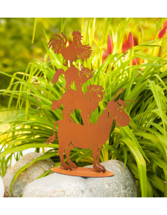 Deko Hunde Bremer Stadtmusikanten - 65 cm hoch - lustige Gartenfigur aus Edelrost 
lustige Gartenfigur 
Höhe 65 cm
Breite 42  2