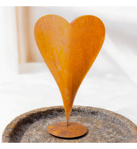 Herzige Dinge - Edelrost Dekoherzen mittleres Edelrost Metallherz zum Bepflanzen - 52 cm Hoch 