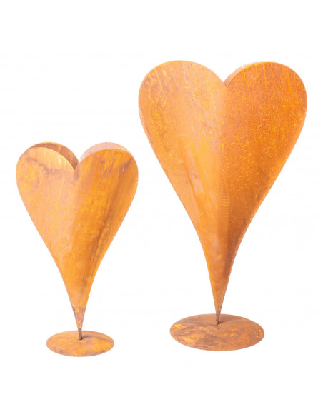 Herzige Dinge - Edelrost Dekoherzen mittleres Edelrost Metallherz zum Bepflanzen - 52 cm Hoch 