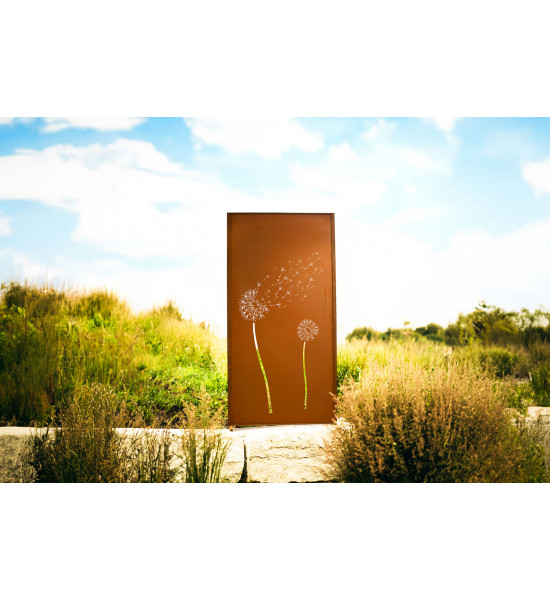 Sichtschutz 2m hoch - 200 cm Sichtschutzzaun Elemente Sichtschutzwand Pusteblume 200 cm hoch - moderne Variante Materialstärke: