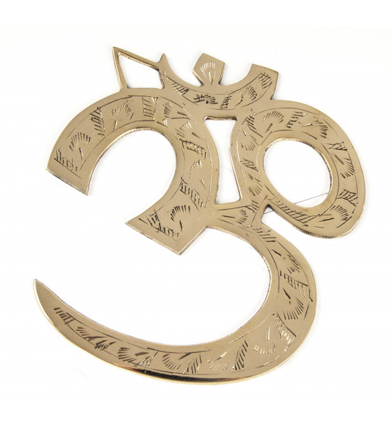 Glück Om-Wandsymbol - Messing - 17 cm groß Breite 17 cm

