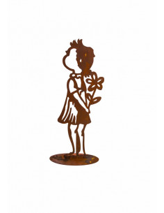 Kinder Figur Mädchen - Emma mit Blume - 35 x 16 cm 
Höhe 35 cm
Breite  16 cm