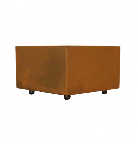 4-eckige Metallschalen Pflanz Übertopf eckig Breite 30 cm x 30 cm - Höhe 30 cm -  Viereckige Metallschale für Rostsäulen Edelros
