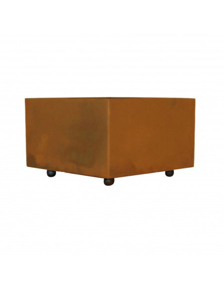 4-eckige Metallschalen Pflanz Übertopf eckig Breite 30 cm x 30 cm - Höhe 30 cm -  Viereckige Metallschale für Rostsäulen Edelros