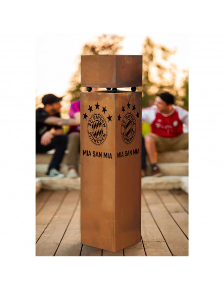 4-eckige Metallschalen Pflanz Übertopf eckig Breite 30 cm x 30 cm - Höhe 30 cm -  Viereckige Metallschale für Rostsäulen Edelros