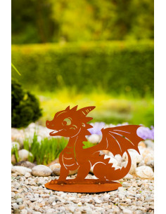 Drachen Figuren süßer Baby Drache - Suki - für den Garten - 25 cm breit 
Höhe: 20 cm
Breite: 25 cm
 2