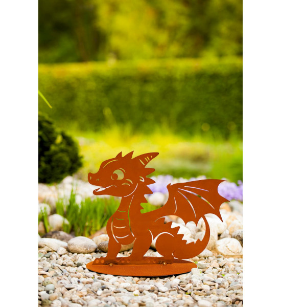 Drachen Figuren süßer Baby Drache - Suki - für den Garten - 25 cm breit 
Höhe: 20 cm
Breite: 25 cm
