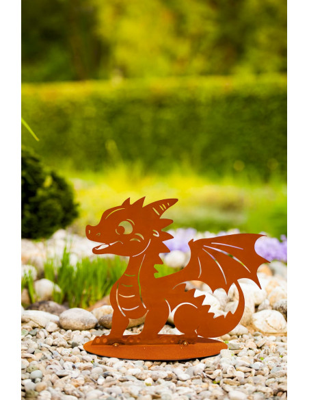 Drachen Figuren süßer Baby Drache - Suki - für den Garten - 25 cm breit 
Höhe: 20 cm
Breite: 25 cm
