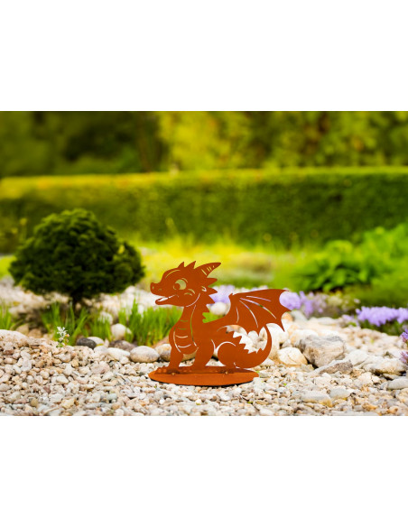 Drachen Figuren süßer Baby Drache - Suki - für den Garten - 25 cm breit 
Höhe: 20 cm
Breite: 25 cm
