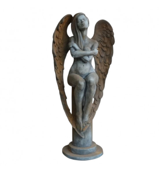 Rost Engelfiguren groß ab 100 cm für den Garten  Steinguss Engel - ELOA - mit Rosteffekt, 168 cm hoch 
diese Steinfigur Engel i