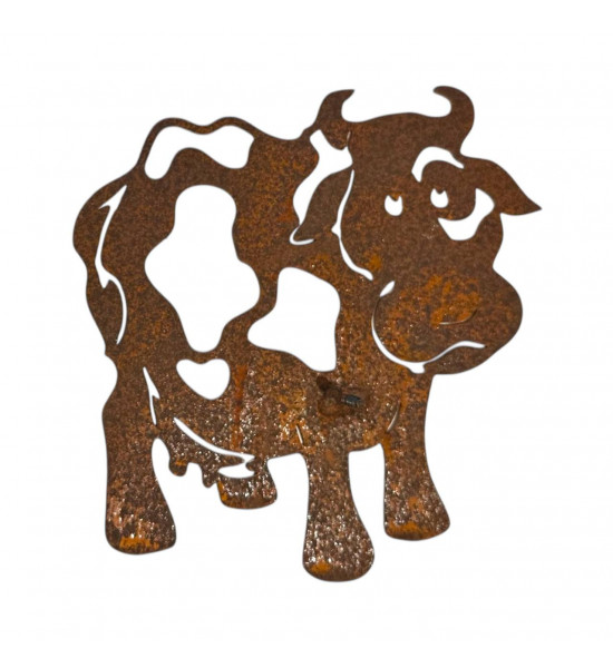 Bauernhoftiere Metallsatz Kuh als Baumstecker, zum Einschrauben in Holz, Höhe 15 cm Der Edelrost Baumstecker Kuh ist ein wunders
