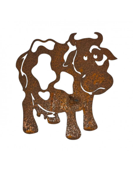 Bauernhoftiere Metallsatz Kuh als Baumstecker, zum Einschrauben in Holz, Höhe 15 cm Der Edelrost Baumstecker Kuh ist ein wunders