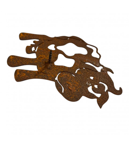 Bauernhoftiere Metallsatz Kuh als Baumstecker, zum Einschrauben in Holz, Höhe 15 cm Der Edelrost Baumstecker Kuh ist ein wunders