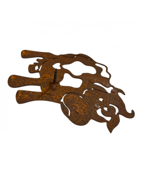 Bauernhoftiere Metallsatz Kuh als Baumstecker, zum Einschrauben in Holz, Höhe 15 cm Der Edelrost Baumstecker Kuh ist ein wunders