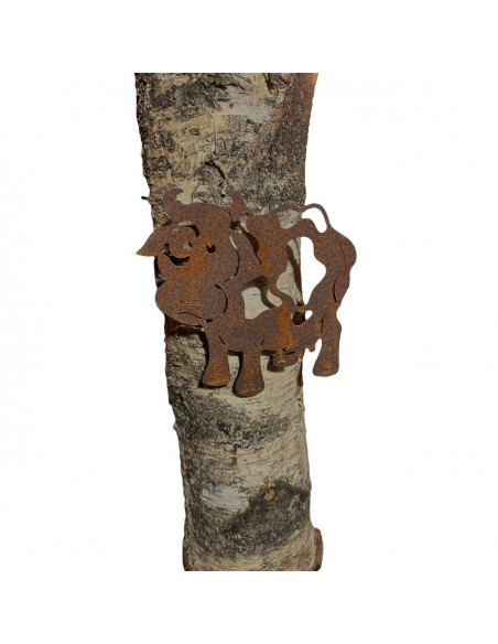 Bauernhoftiere Metallsatz Kuh als Baumstecker, zum Einschrauben in Holz, Höhe 15 cm Der Edelrost Baumstecker Kuh ist ein wunders