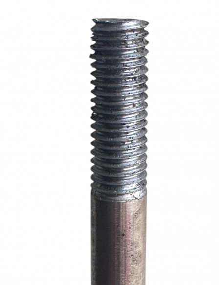 Eisenstangen 120 cm Eisenstange mit Gewinde oben für Glaskugeln - Doppelfuß 
oben Gewinde 8 mm
Doppelstecker unten
