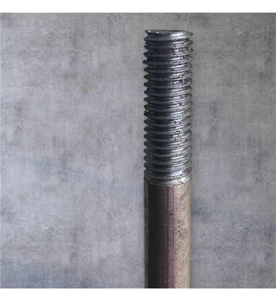 Eisenstangen 120 cm Eisenstange mit Gewinde oben für Glaskugeln - Doppelfuß 
oben Gewinde 8 mm
Doppelstecker unten
