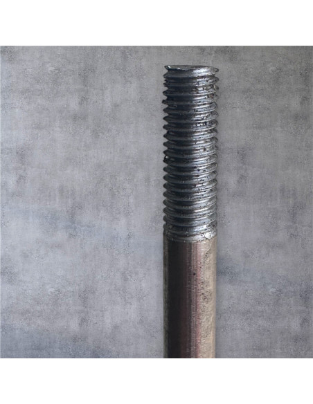 Eisenstangen 120 cm Eisenstange mit Gewinde oben für Glaskugeln - Doppelfuß 
oben Gewinde 8 mm
Doppelstecker unten
