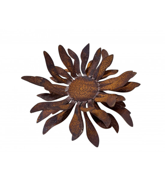 Rostdeko zum Beleuchten Teelichthalter Dahlie Ø 20 cm - mit Hülse zum Stecken Die Edelrost Gartenstab Dahlie mit Teelicht ist ei
