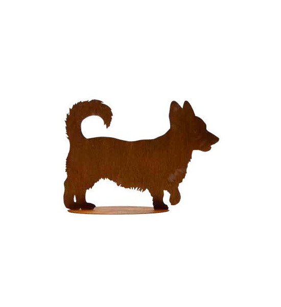 Start Deko Hündin - gehender Corgi Rosa - Breite 61,5 cm 
Höhe 44 cm
