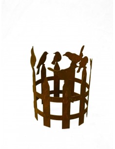 Edelrost Vogelzaun Ring Ø 16 cm