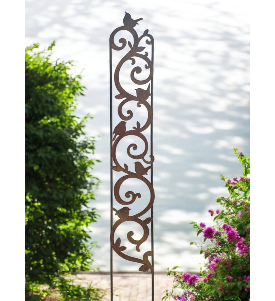 Start Rankgitter Barok mit Vogel 130 cm - kleine Variante - Vogelbarock Rankhilfe 