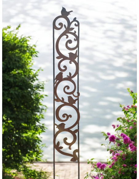 Start Rankgitter Barok mit Vogel 130 cm - kleine Variante - Vogelbarock Rankhilfe 