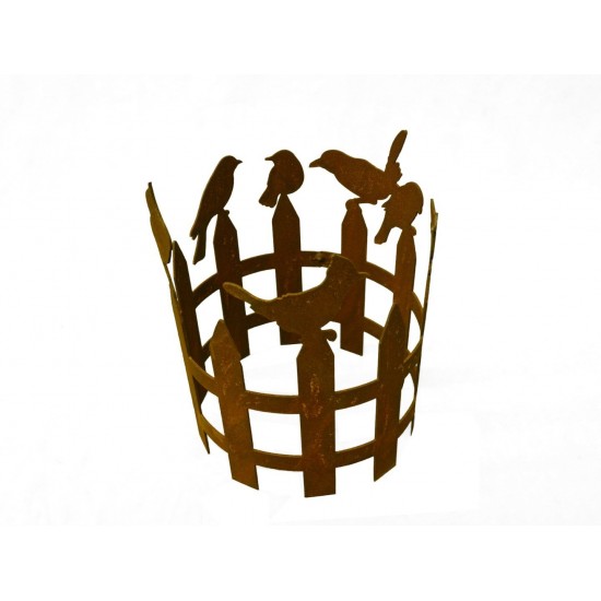 Edelrost Vogelzaun Ring Ø 16 cm 