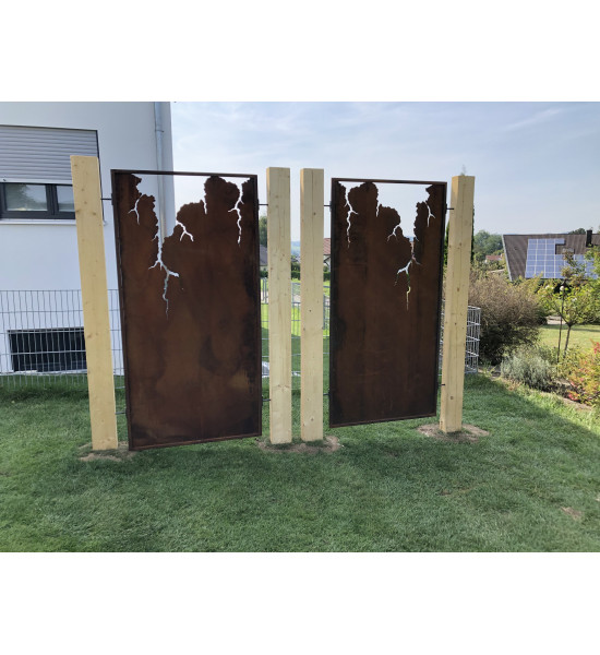 Sichtschutzwände und Paravents Sichtschutzwand - Flash 2 - mit Rissausschnitten oben Höhe 200 cm Paravent Flash mit Rissausschni