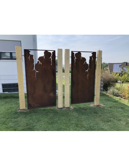 Sichtschutzwände und Paravents Sichtschutzwand - Flash 2 - mit Rissausschnitten oben Höhe 200 cm Paravent Flash mit Rissausschni