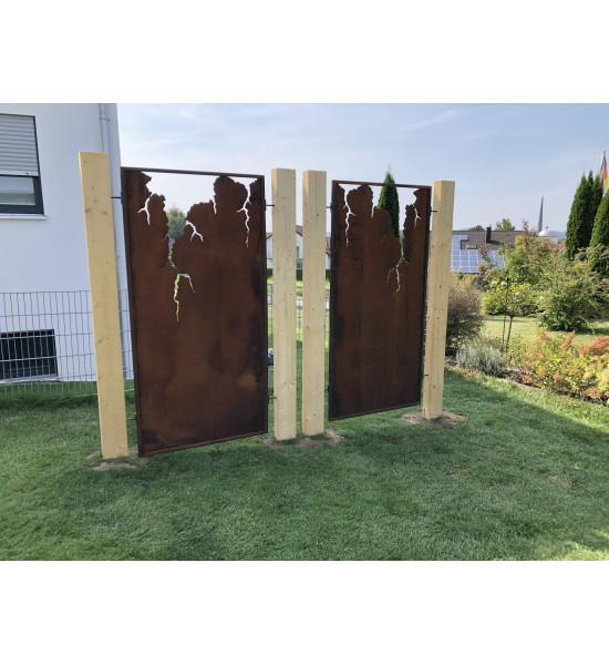 Sichtschutzwände und Paravents Sichtschutzwand - Flash 2 - mit Rissausschnitten oben Höhe 200 cm Paravent Flash mit Rissausschni