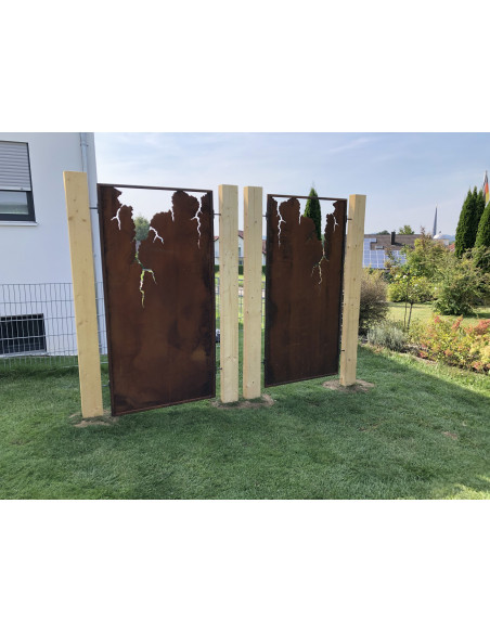 Sichtschutzwände und Paravents Sichtschutzwand - Flash 2 - mit Rissausschnitten oben Höhe 200 cm Paravent Flash mit Rissausschni