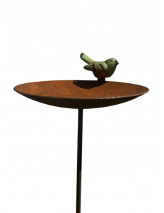 Vogel Deko Vogeltränke Edelrost mit Vogel – auf Stab für den Garten - Höhe 140 cm 
Höhe 140
mit Keramikvogel
Vogeltränke au