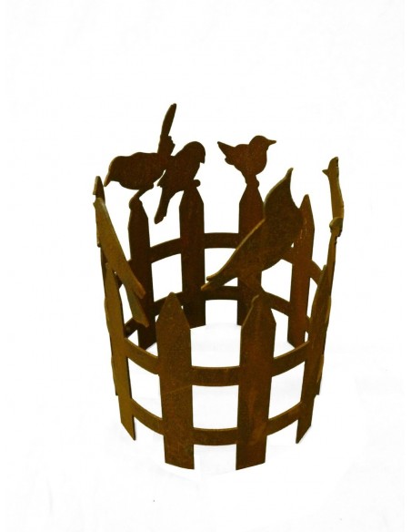 Edelrost Vogelzaun Ring Ø 16 cm 