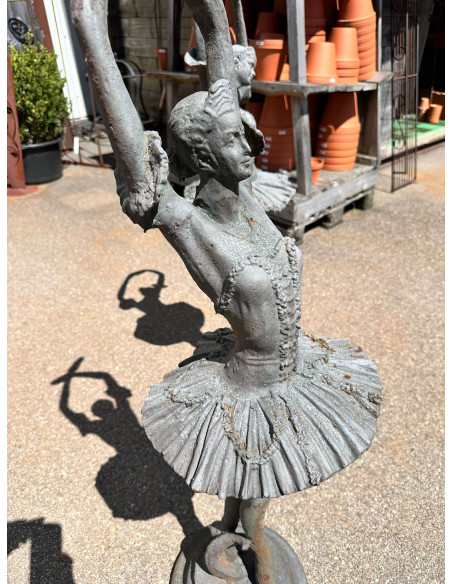 Gartendeko Rost Ausstellungstück - Ballerina Gusseisen Skulptur für den Garten - 2er Set je 125 cm hoch Ausstellungsstück aus un