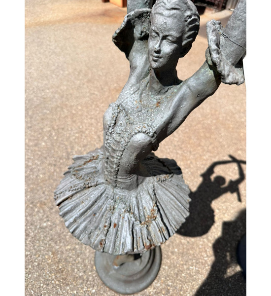Gartendeko Rost Ausstellungstück - Ballerina Gusseisen Skulptur für den Garten - 2er Set je 125 cm hoch Ausstellungsstück aus un