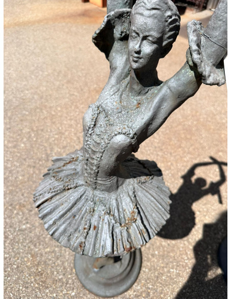 Gartendeko Rost Ausstellungstück - Ballerina Gusseisen Skulptur für den Garten - 2er Set je 125 cm hoch Ausstellungsstück aus un