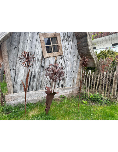 Gartenstecker Gartenstecker Löwenzahn klein mit 2 Blätter - Höhe 100 cm - Pusteblume Blumenstecker 
Höhe 100 cm - Blumenstecker