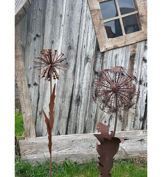 Gartenstecker Gartenstecker Löwenzahn klein mit 2 Blätter - Höhe 100 cm - Pusteblume Blumenstecker 
Höhe 100 cm - Blumenstecker