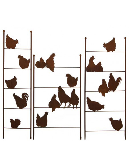 Rankhilfe Metall - Rankgitter und Rankgerüste Metall Rankhilfe mit 5 Hühnern 160 cm hoch - 40 cm breit 
Höhe 160 cm
Breite 40 