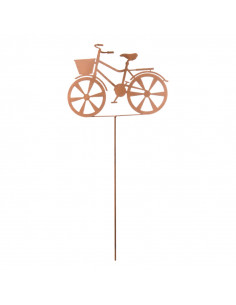 Deko Fahrrad - Pflanzbank und Pflanzstuhl für den Garten Edelrost Gartenstecker Fahrrad – 25 cm breit 
Gesamtlänge 110 cm