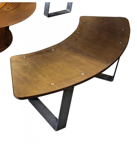 Grillstellen + große Gartengrills Gebogene Gartenbank - 150 cm Breit - 1 Stk - für Circle Feuerstelle - ohne Holzablage 