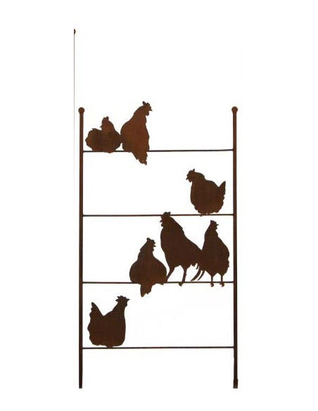 Start Metall Rankhilfe mit 7 Hühnern 125 cm hoch - 70 cm breit - kein Versand 