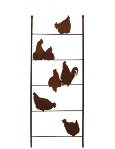 Start Metall Rankhilfe mit 7 Hühnern 150 cm hoch - 60 cm breit - kein Versand 
Höhe 125 
Breite 70 cm
Links und Rechts Eisenr